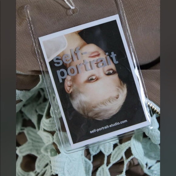 SOLD!!! NWT Self Portrait  Womens Azaelea Applique Dress Mint Green - Size US 4 - Picture 7 of 10